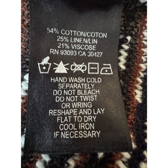 NIC+ZOE Fireside Cotton Blend Cardy Ombre Open Knit Cardigan Women’s Size L - Picture 7 of 7